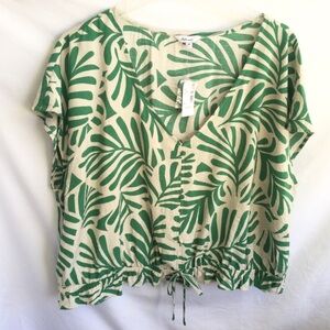 Reitmans 2X V Neck Short Sleeve Blouse NWT Viscose Blend